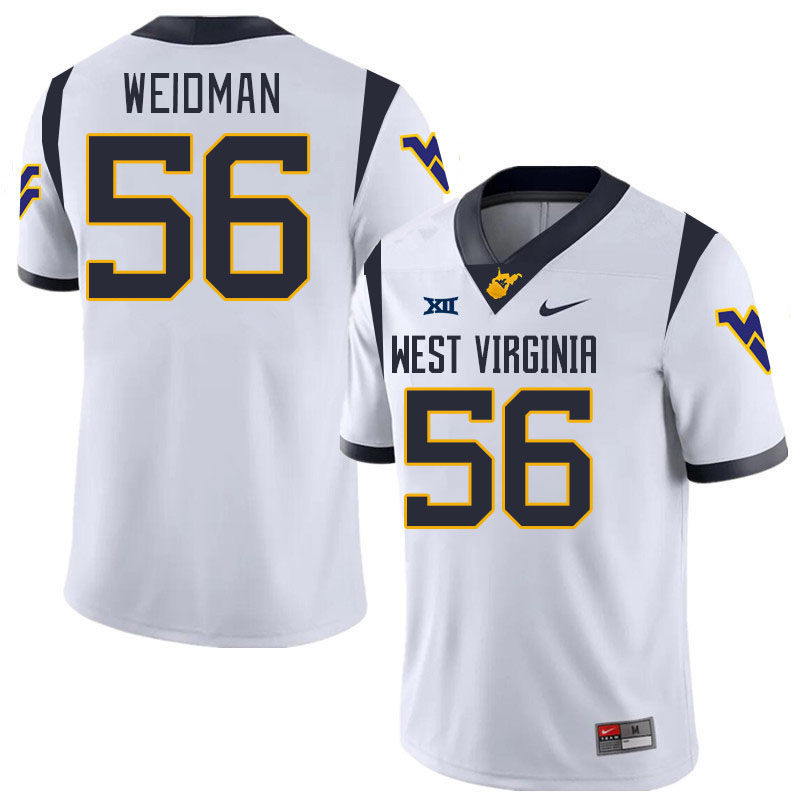 Men #56 Sullivan Weidman West Virginia Mountaineers College 2024 New Uniforms Football Jerseys Stitc